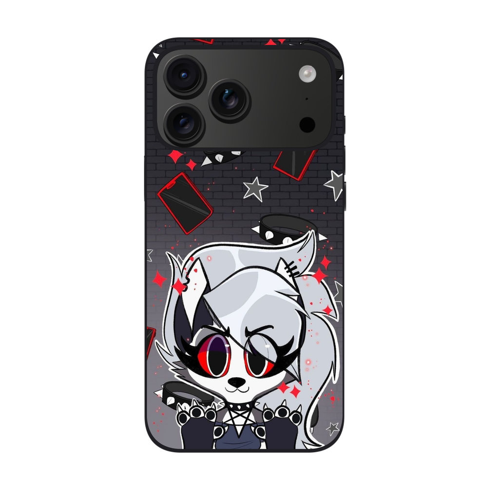 Helluva Boss Loona Phone Case For iPhone Samsung Galaxy Pixel - Loona Chibi Art On Brick Background