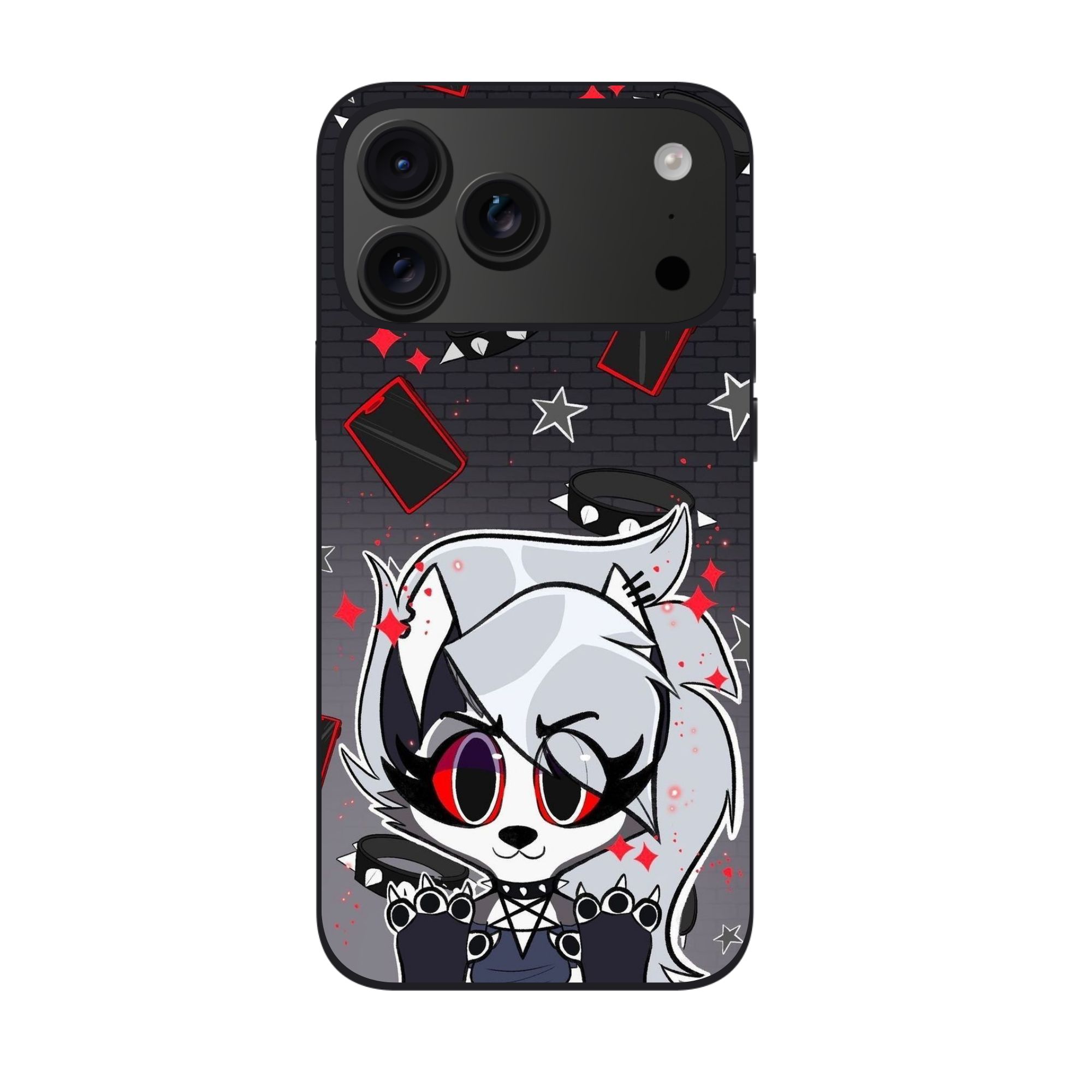Helluva Boss Loona Phone Case For iPhone Samsung Galaxy Pixel - Loona Chibi Art On Brick Background