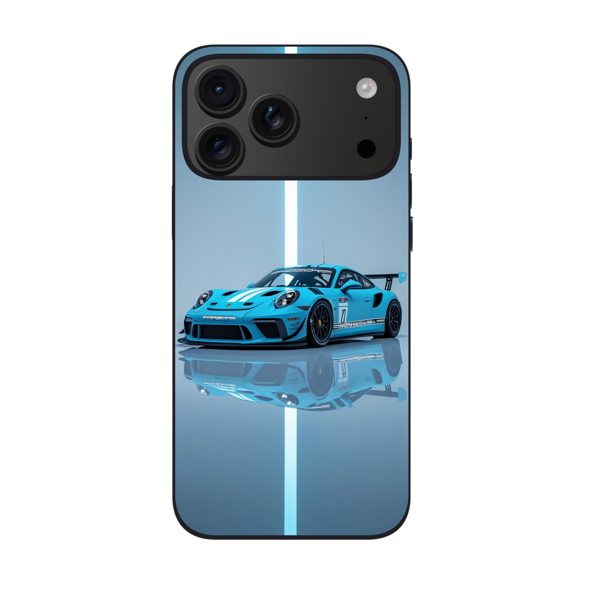 Porsche Phone Case For iPhone Samsung Galaxy Pixel - Porsche 911 GT3 RS On Blue Background