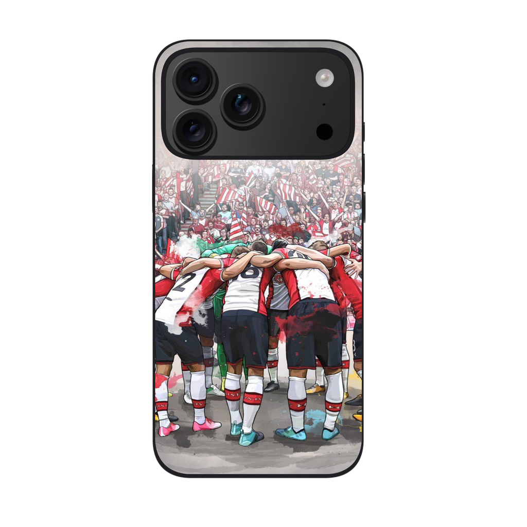 Southampton FC Phone Case For iPhone Samsung Galaxy Pixel - Southampton FC Team Huddle On Crowd Background
