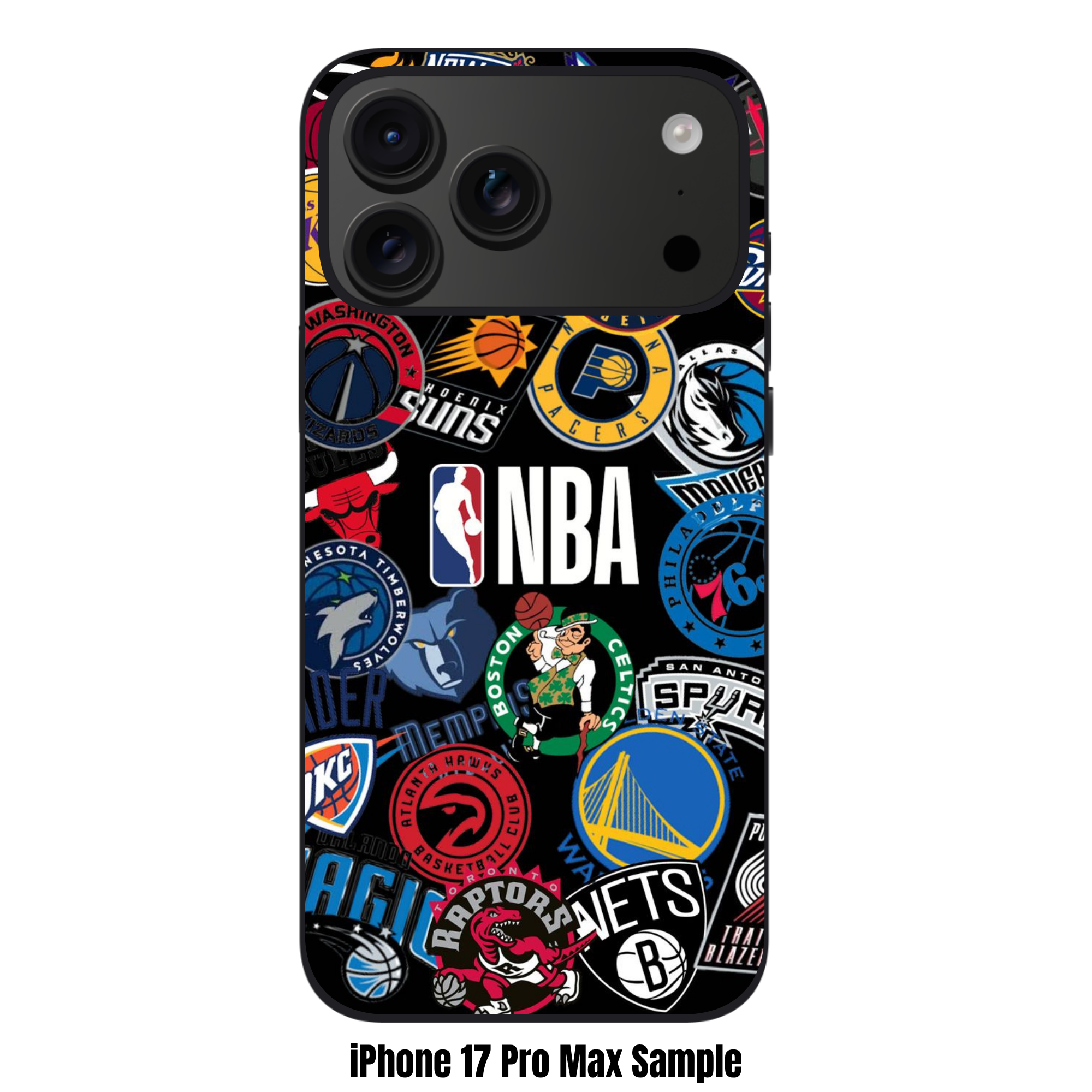 NBA Phone Case For iPhone Samsung Galaxy Pixel - NBA All Teams Stickers Collage Poster