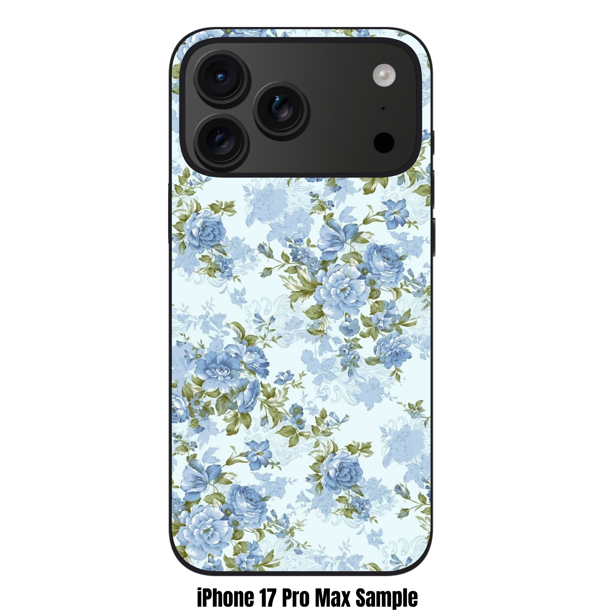 Floral Pattern Phone Case For iPhone Samsung Galaxy Pixel - Light Blue Shabby Chic Vintage Floral Pattern