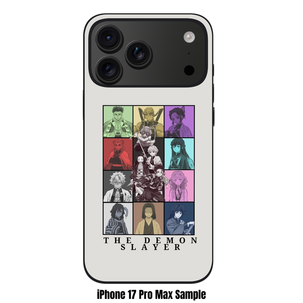 Demon Slayer Phone Case For iPhone Samsung Galaxy Pixel - Demon Slayer Cast Minimalist Art On White Background