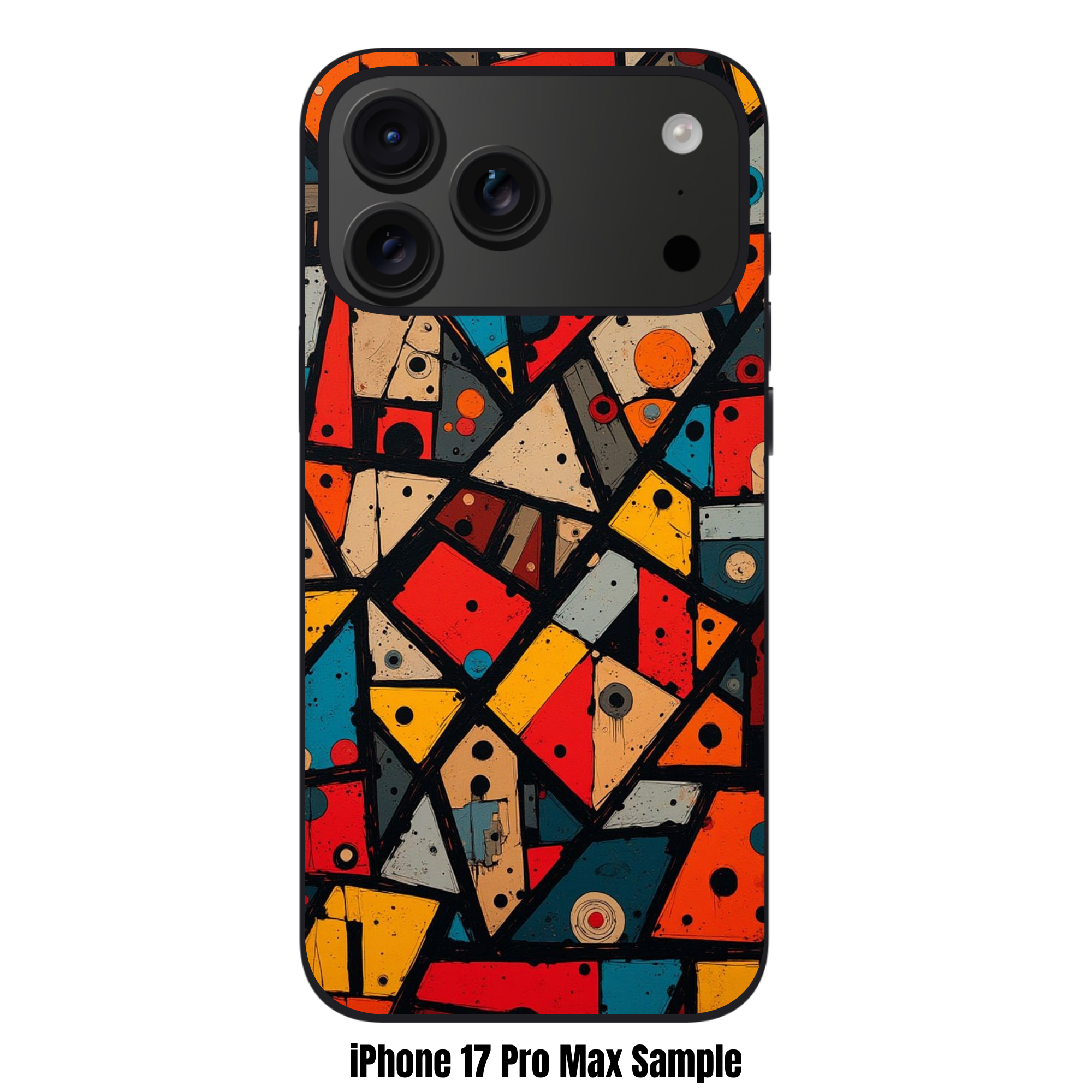 Art Print Phone Case For iPhone Samsung Galaxy Pixel - Abstract Bauhaus Geometric Stained Glass Pattern