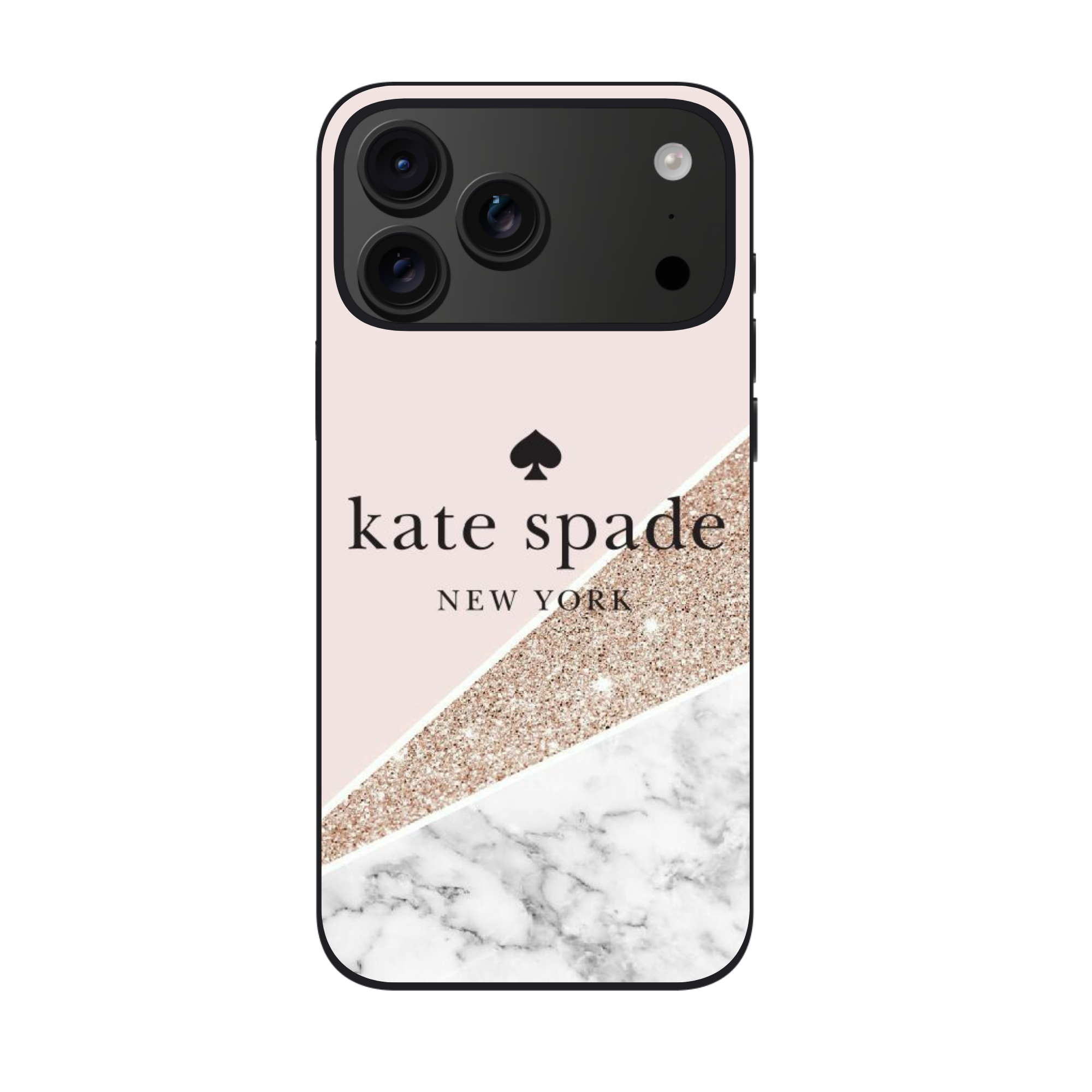 Kate Spade Phone Case For iPhone Samsung Galaxy Pixel - Kate Spade Rose Gold Marble Glitter Pattern
