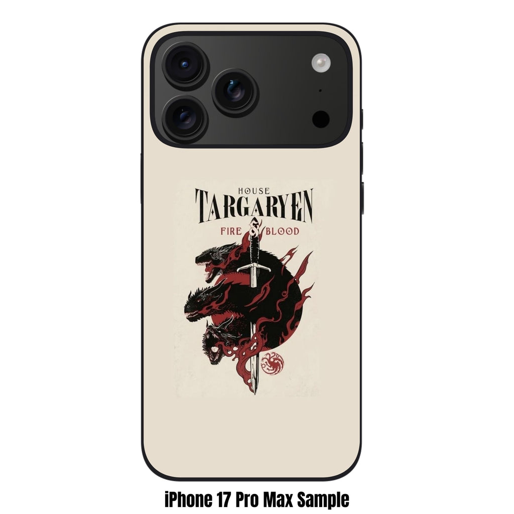 House Of The Dragon Phone Case For iPhone Samsung Galaxy Pixel - House Of The Dragon Fire And Blood Dragon Sword Poster In Beige Background