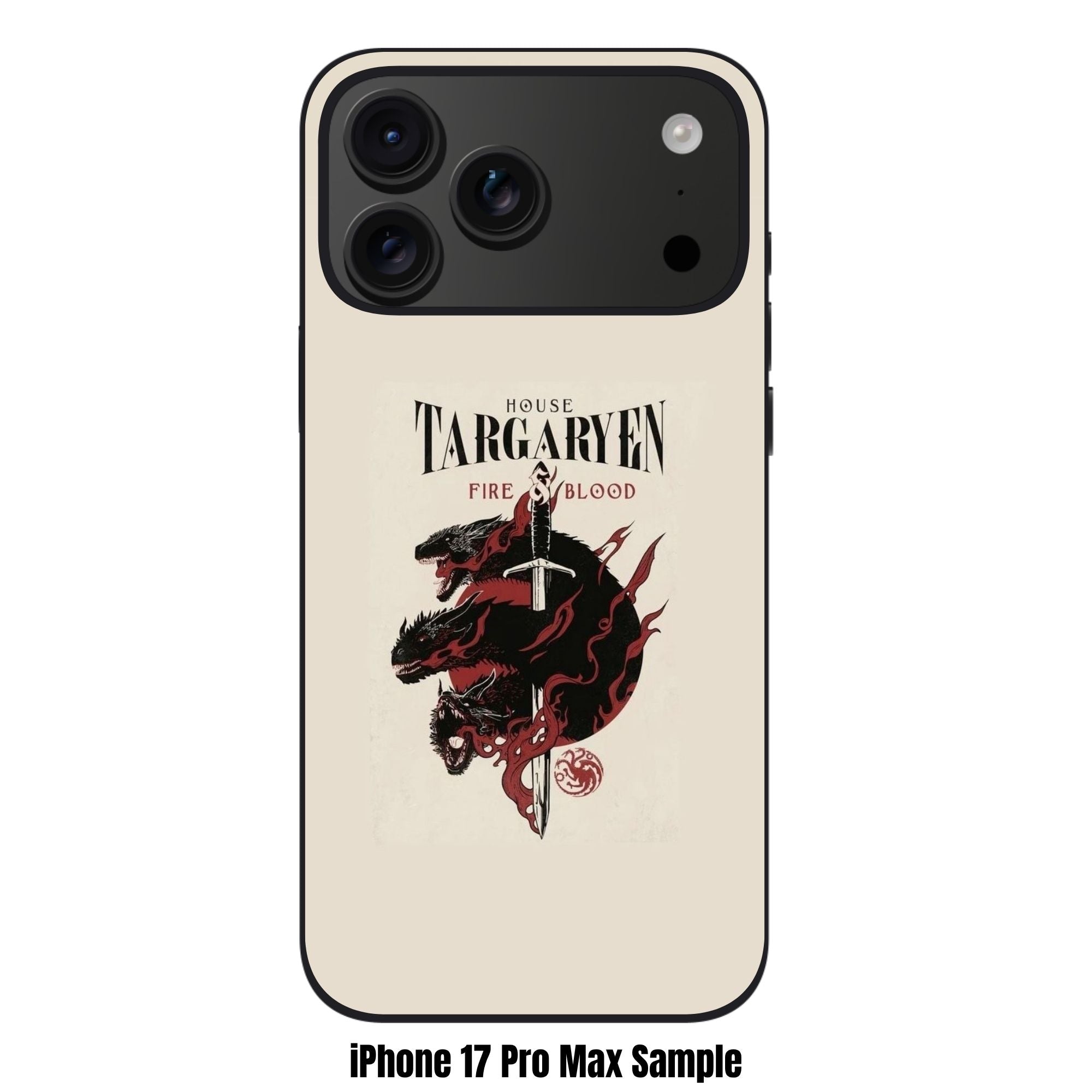 House Of The Dragon Phone Case For iPhone Samsung Galaxy Pixel - House Of The Dragon Fire And Blood Dragon Sword Poster In Beige Background
