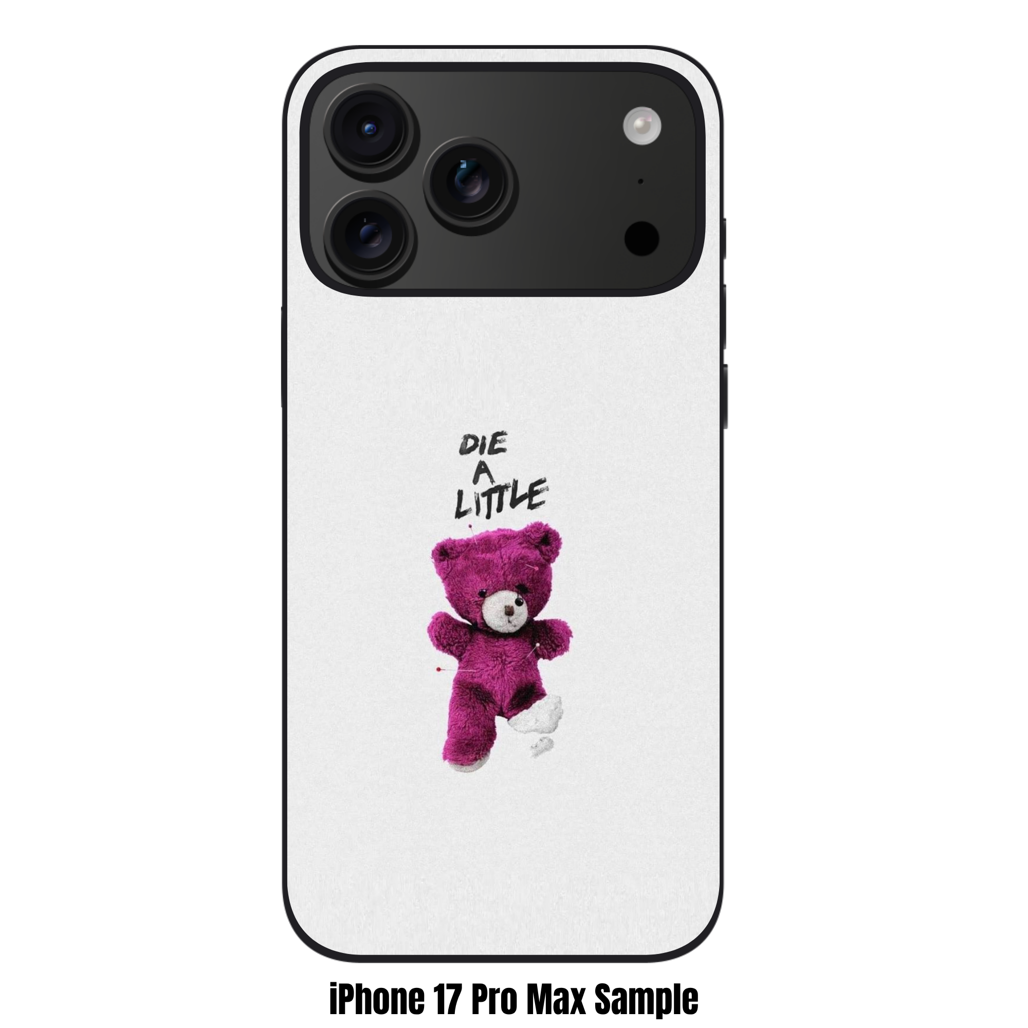 Yungblud Phone Case For iPhone Samsung Galaxy Pixel - Yungblud Die A Little Pink Teddy Bear Graphic On White Textured Background