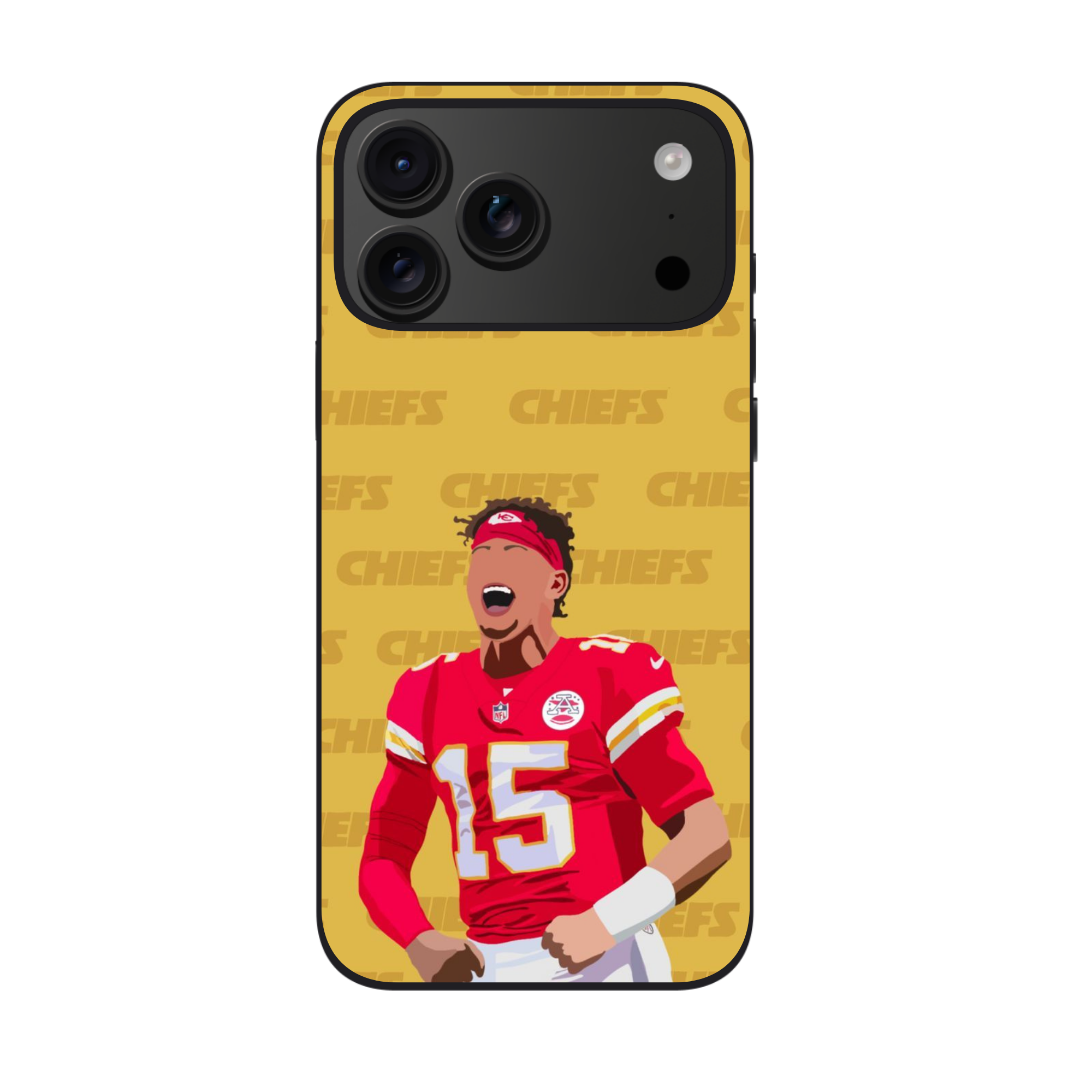 NFL Kansas City Chiefs Phone Case For iPhone Samsung Galaxy Pixel - Kansas City Chiefs Patrick Mahomes Minimalist Art On Gold Background