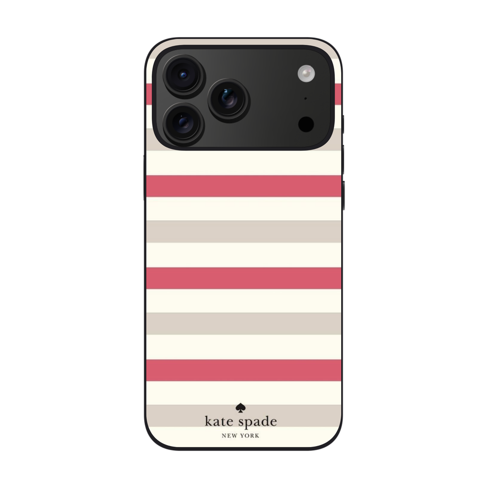 Kate Spade Phone Case For iPhone Samsung Galaxy Pixel - Kate Spade Pink And Cream Stripes Pattern