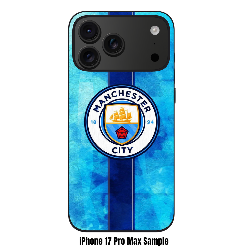 Manchester City FC Phone Case For iPhone Samsung Galaxy Pixel - Manchester City FC Manchester City FC Crest On Sky Blue Watercolor Background