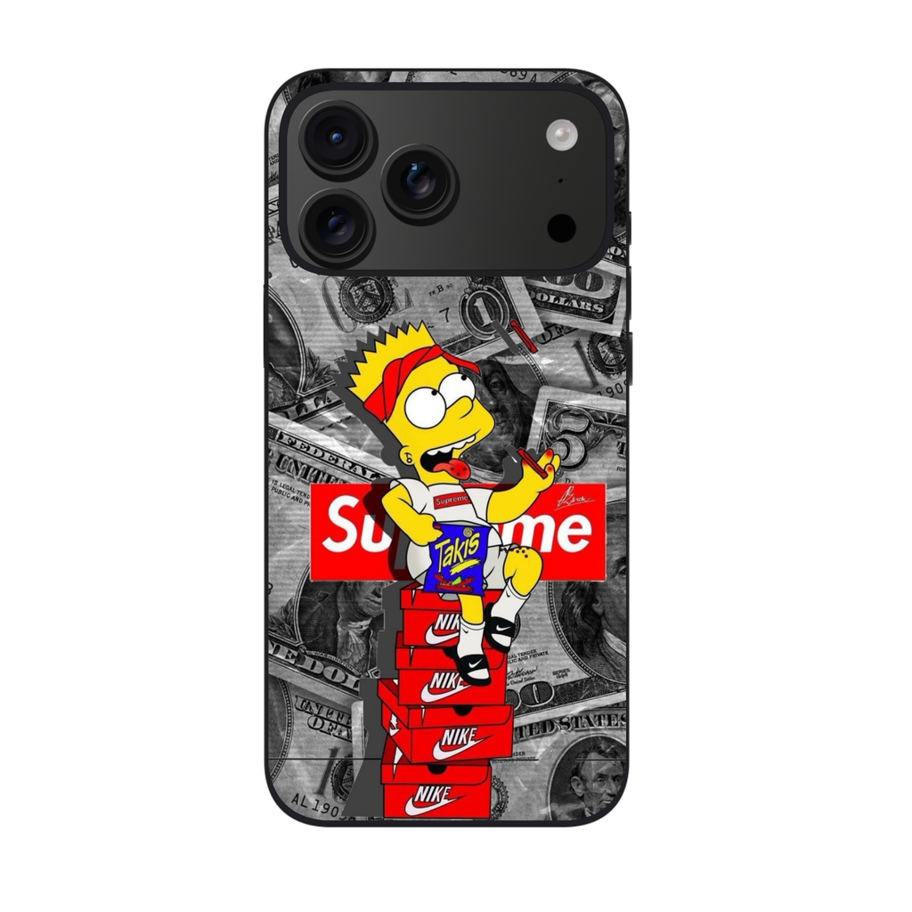 Supreme Bart Simpson Phone Case For iPhone Samsung Galaxy Pixel - Supreme Drippy Bart Simpson Nike Money Poster