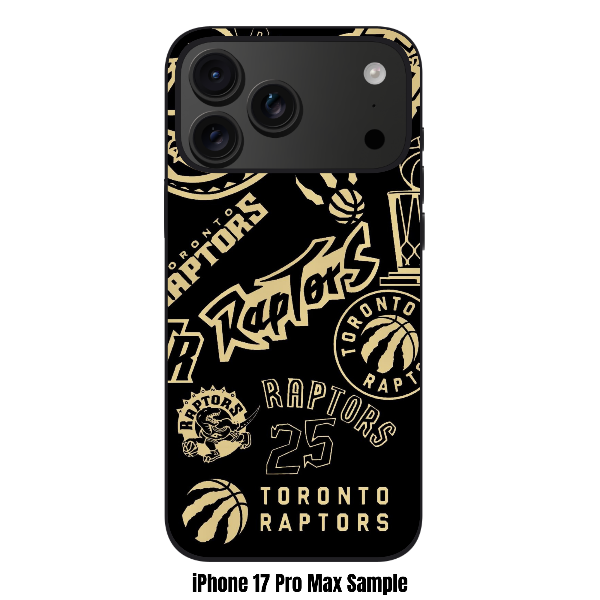 NBA Toronto Raptors Phone Case For iPhone Samsung Galaxy Pixel - Toronto Raptors Various Logos And Wordmarks On Black Background