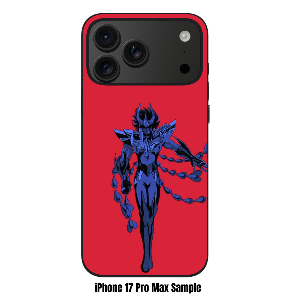 Saint Seiya Knights Of The Zodiac Phoenix Ikki Phone Case For iPhone Samsung Galaxy Pixel - Phoenix Ikki In Purple Armor On Red Background