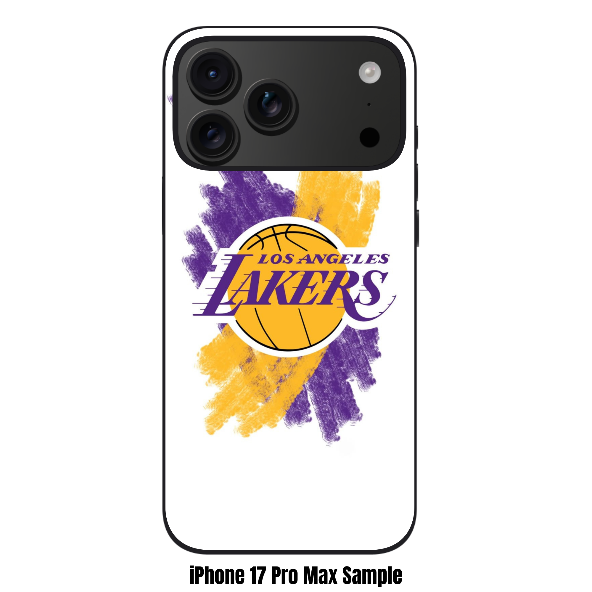 NBA Los Angeles Lakers Phone Case For iPhone Samsung Galaxy Pixel - Los Angeles Lakers Logo On Purple And Gold Scribble White Background