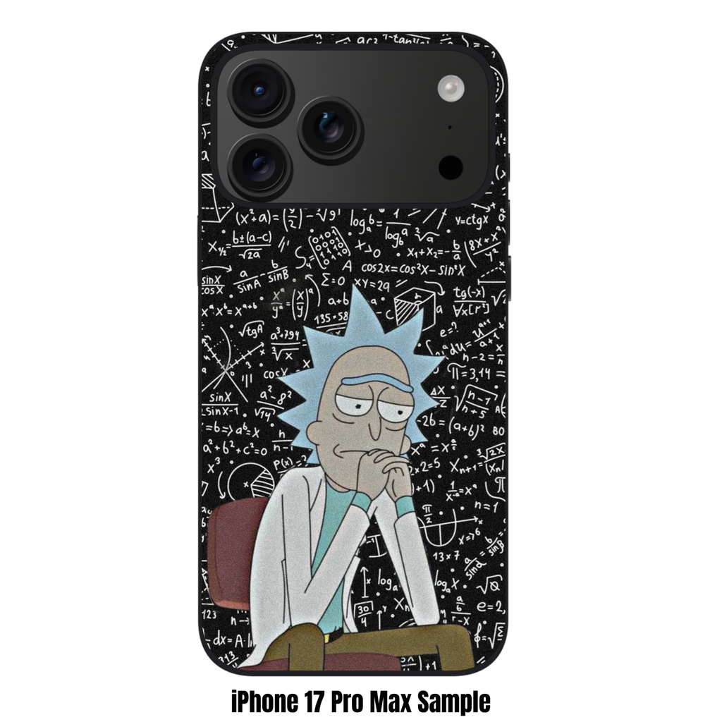 Rick And Morty Phone Case For iPhone Samsung Galaxy Pixel - Rick Sanchez Thinking On A Mathematical Formula Background