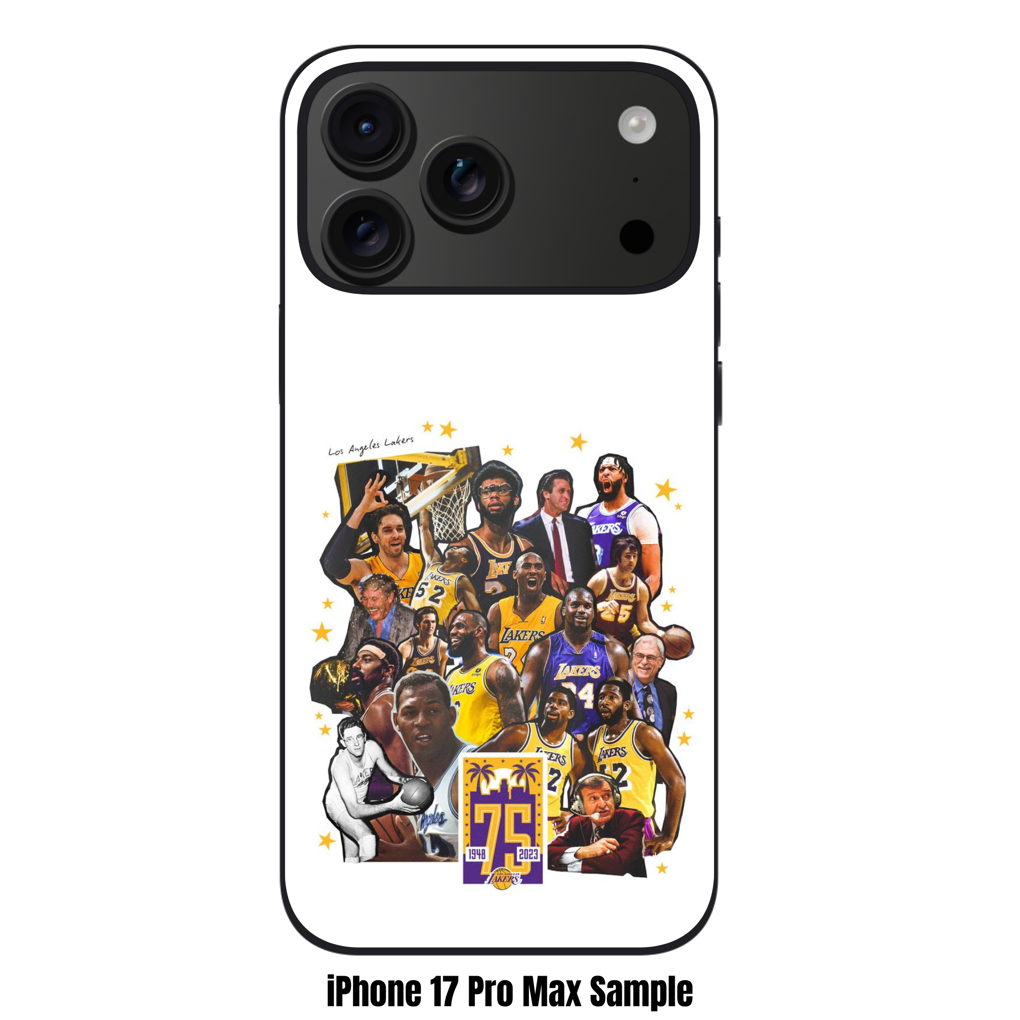 NBA Los Angeles Lakers Phone Case For iPhone Samsung Galaxy Pixel - Los Angeles Lakers 75th Anniversary Legends Collage Art