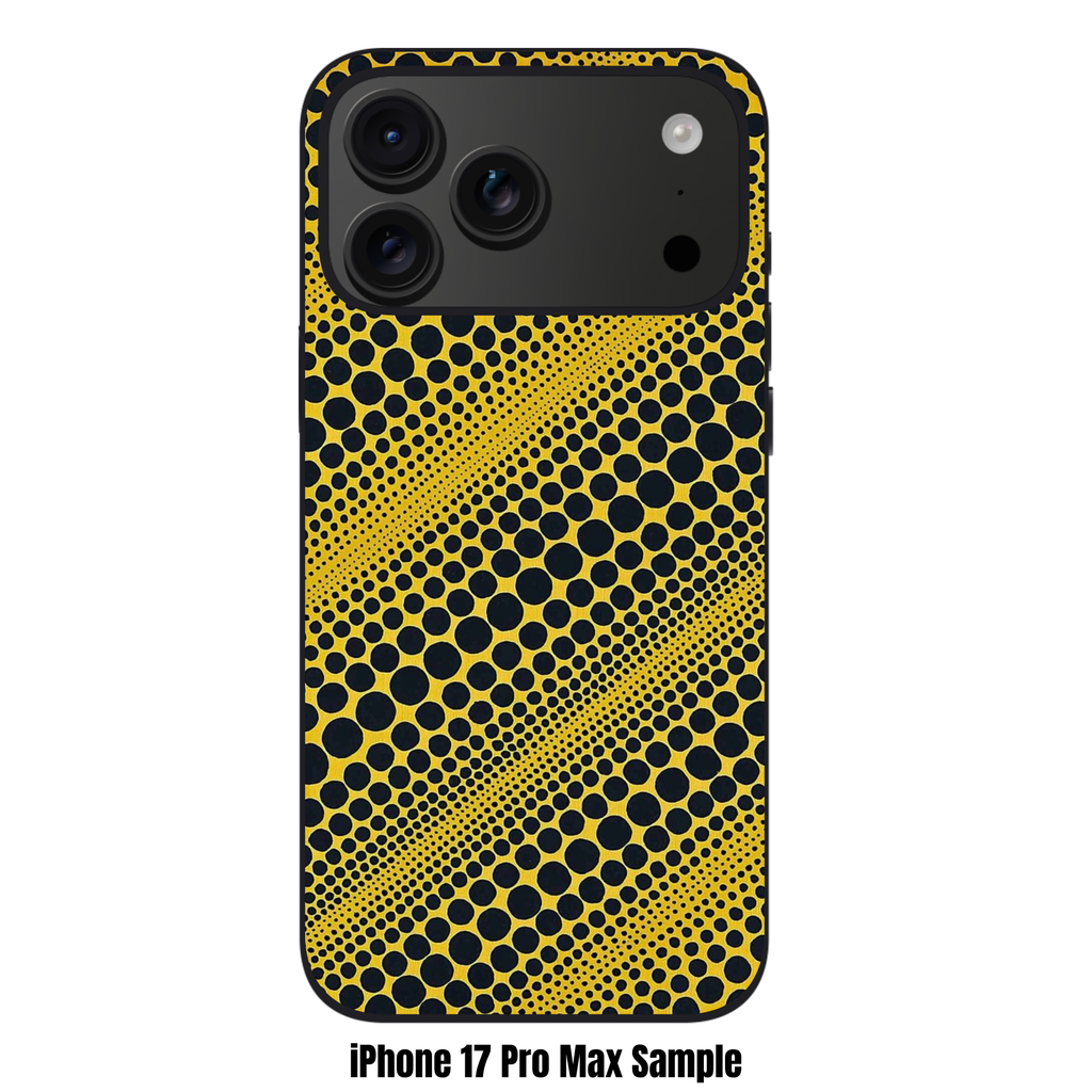 Yayoi Kusama Phone Case For iPhone Samsung Galaxy Pixel - Black Polka Dots On Yellow Background Pattern