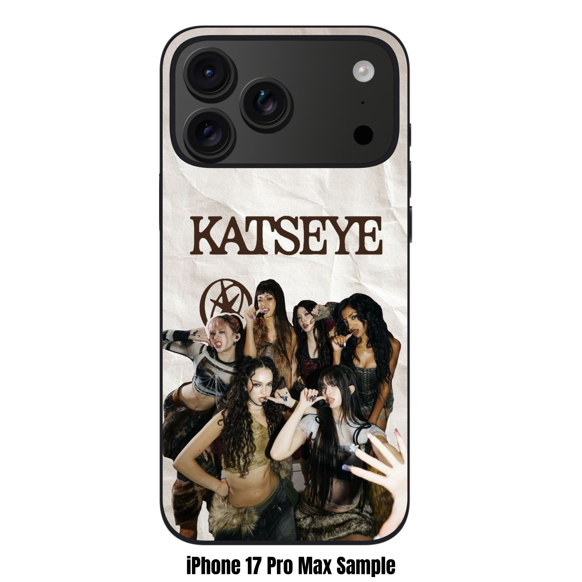 Katseye Phone Case For iPhone Samsung Galaxy Pixel - Katseye Members Group Portrait On Crumpled Paper Textured Background