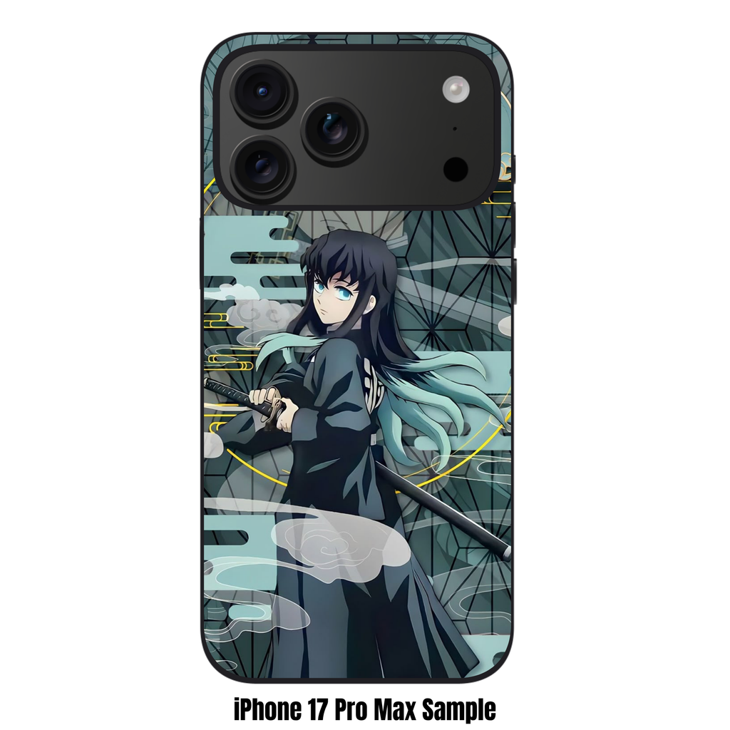 Demon Slayer Muichiro Phone Case For iPhone Samsung Galaxy Pixel - Muichiro Tokito The Mist Hashira Geometric Aesthetic Poster