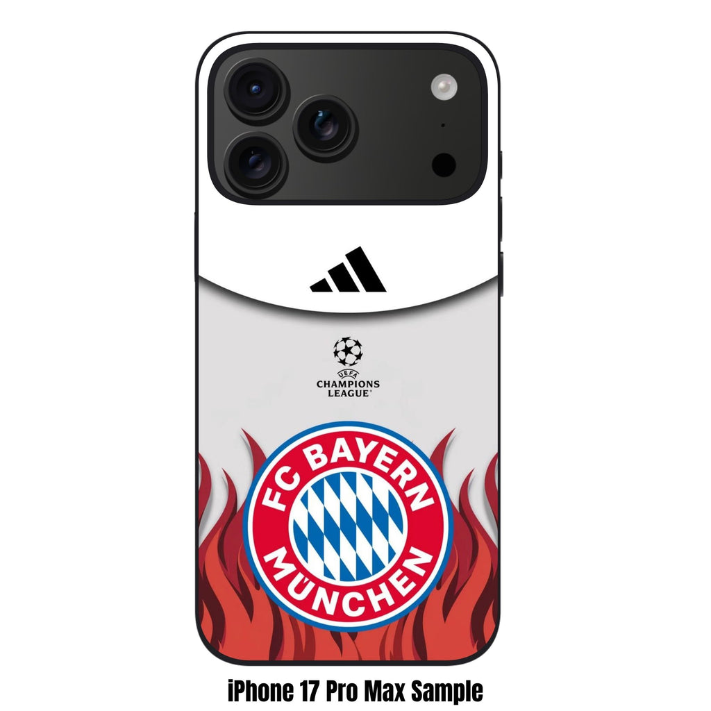FC Bayern Munich Phone Case For iPhone Samsung Galaxy Pixel - Fiery FC Bayern Munich Logo With UEFA Champions League Crest