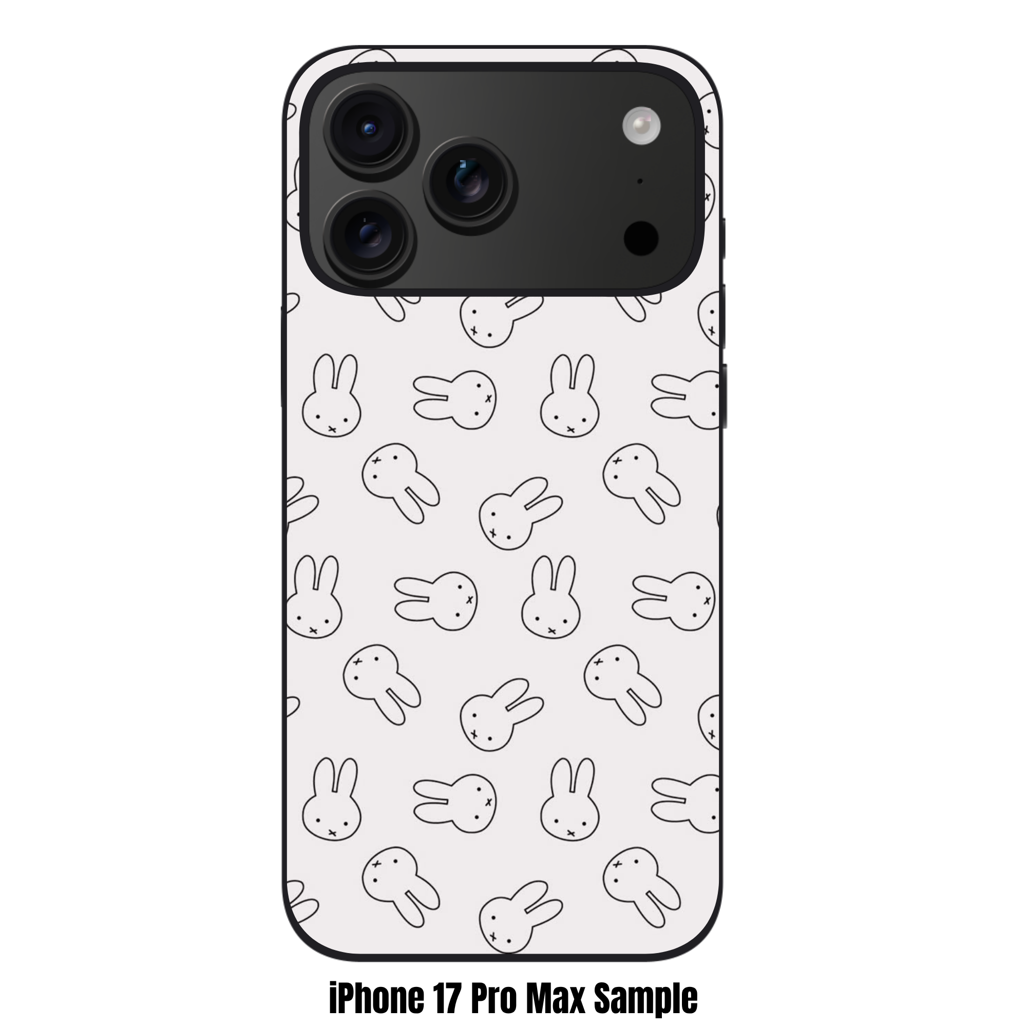 Miffy Phone Case For iPhone Samsung Galaxy Pixel - Miffy Faces Pattern In White Background