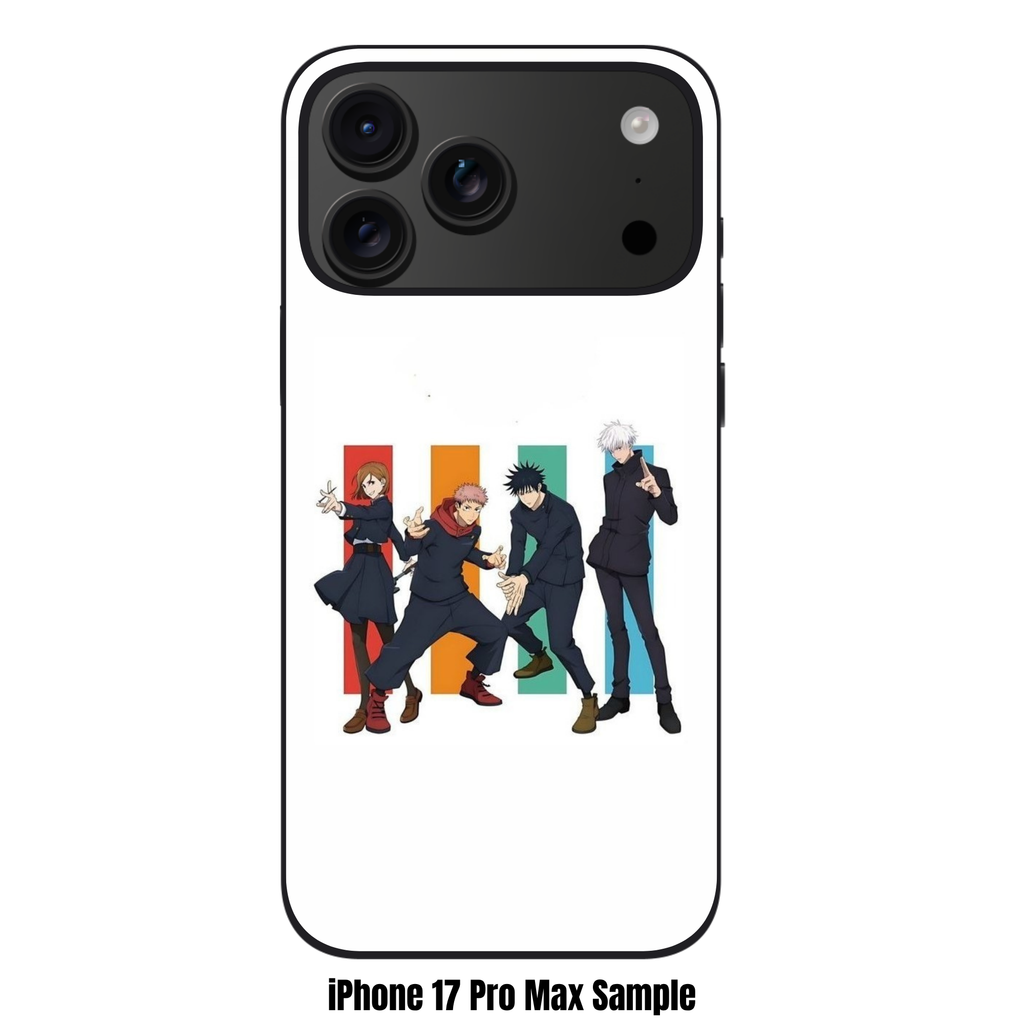 Jujutsu Kaisen Phone Case For iPhone Samsung Galaxy Pixel - Jujutsu Kaisen Team 7 Minimalist Color Strips On White Background
