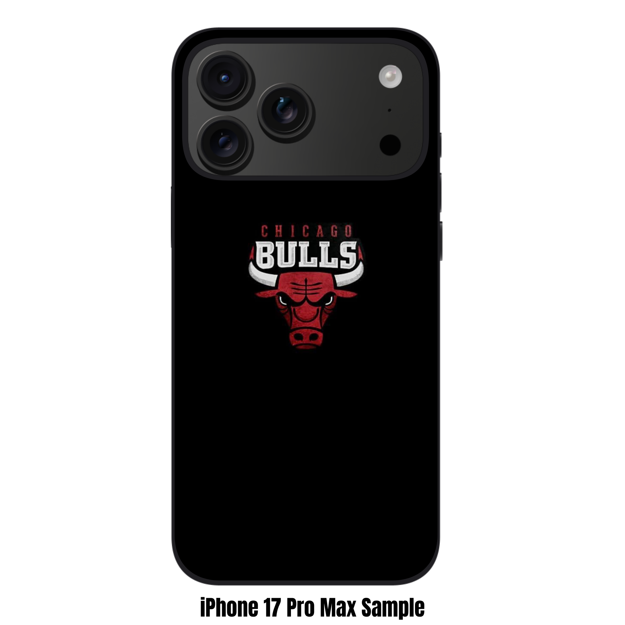 NBA Chicago Bulls Phone Case For iPhone Samsung Galaxy Pixel - Chicago Bulls Logo On Black Background