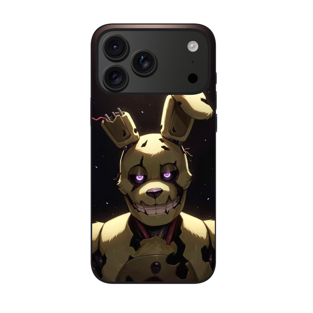 Five Nights At Freddys Bonnie Phone Case For iPhone Samsung Galaxy Pixel - Bonnie Creepy Smile On Black Background Poster