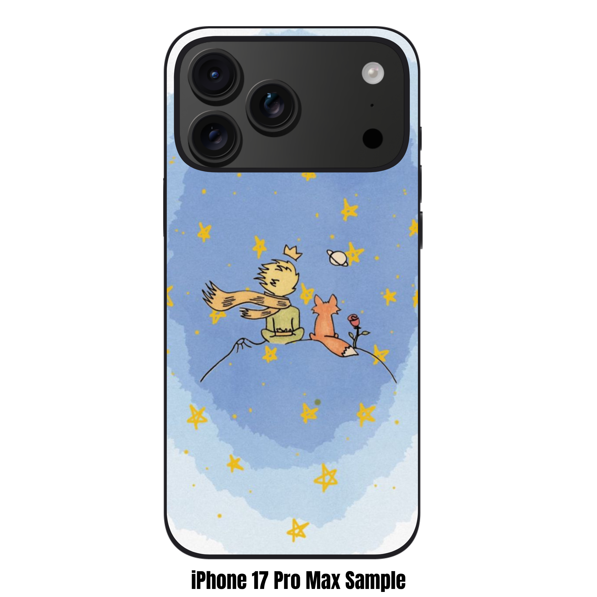 The Little Prince Phone Case For iPhone Samsung Galaxy Pixel - The Little Prince And Fox Starry Sky Illustration On Blue Background