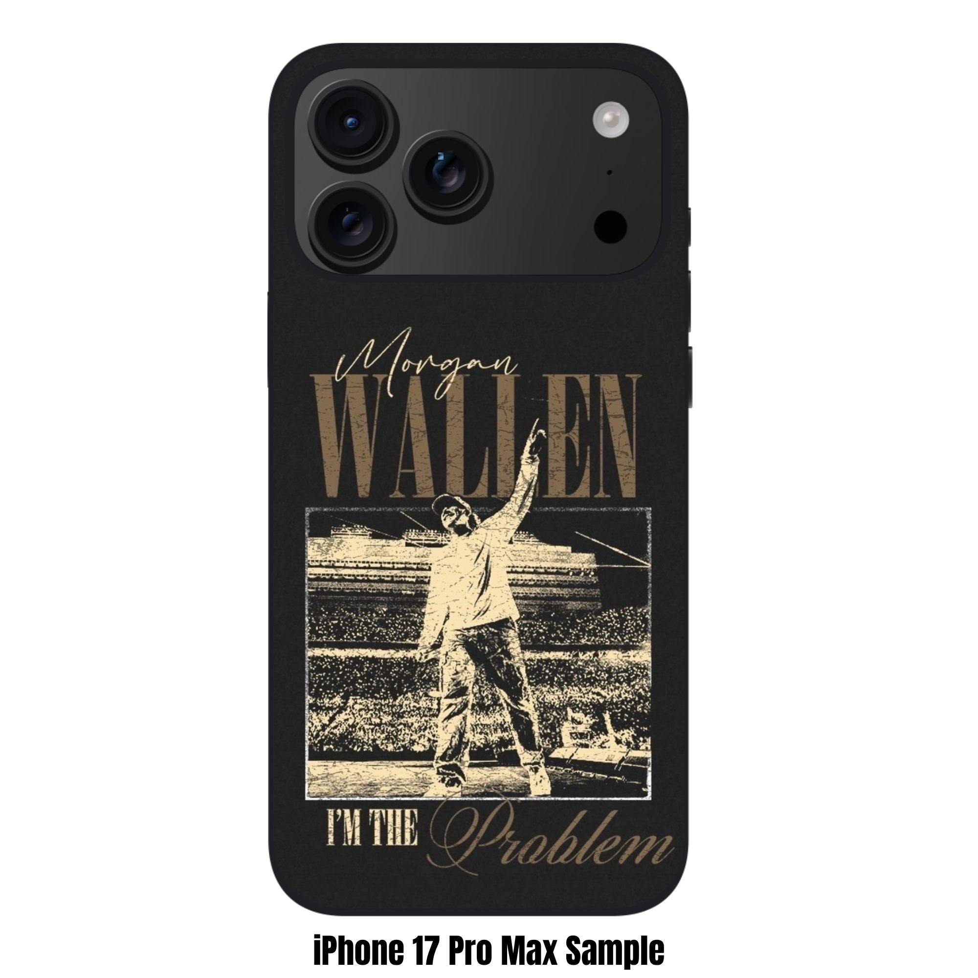 Morgan Wallen Phone Case For iPhone Samsung Galaxy Pixel - Morgan Wallen Im The Problem Concert Graphic In Black Background