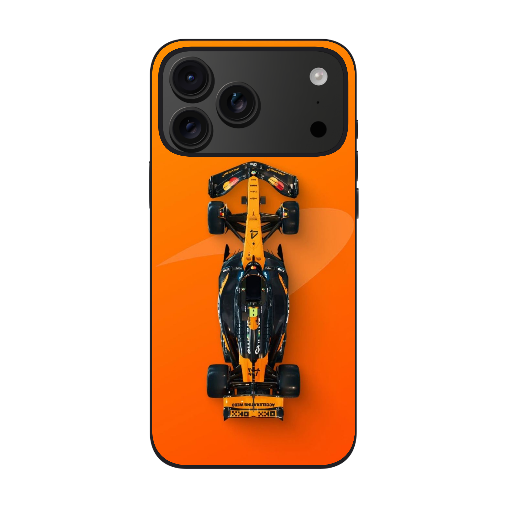 F1 Formula 1 Lando Norris Phone Case For iPhone Samsung Galaxy Pixel - Lando Norris MCL38 Race Car Orange Background Art
