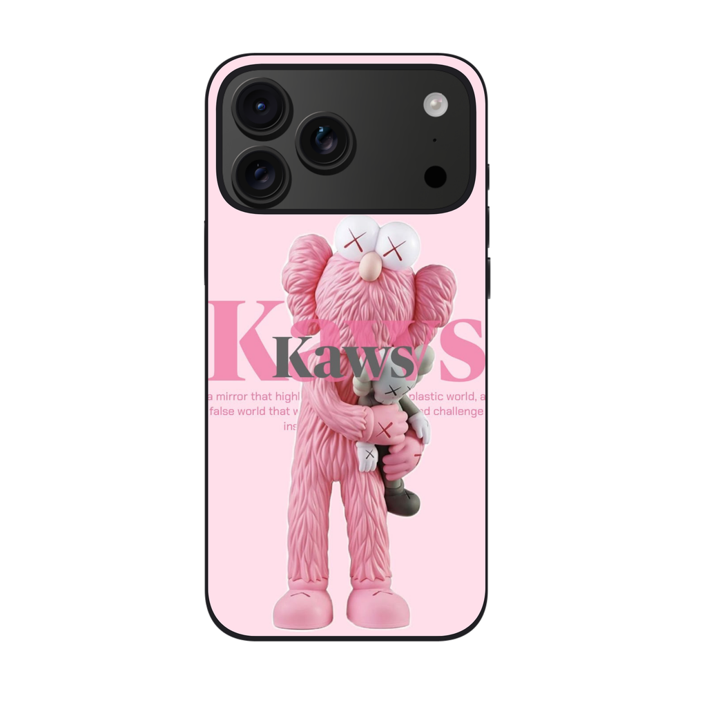 Kaws Phone Case For iPhone Samsung Galaxy Pixel - Kaws Take Figure Pink Poster