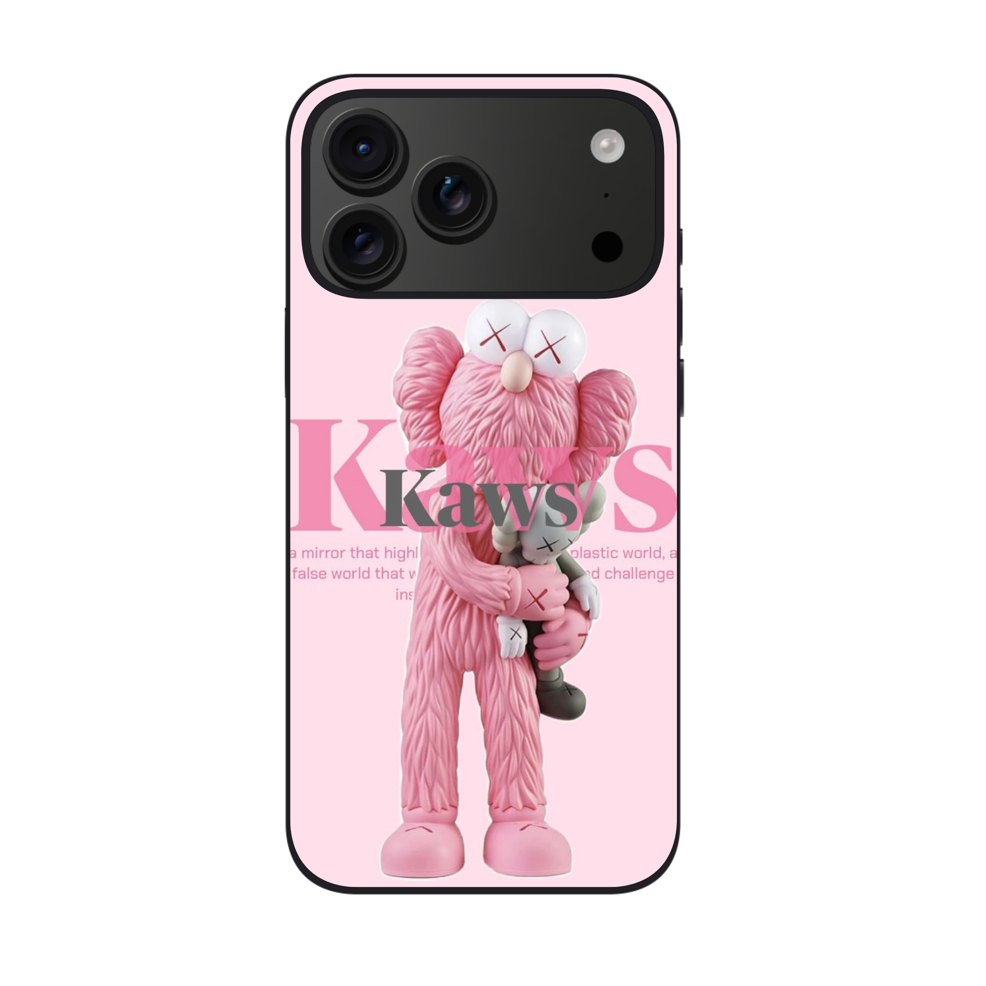 Kaws Phone Case For iPhone Samsung Galaxy Pixel - Kaws Take Figure Pink Poster