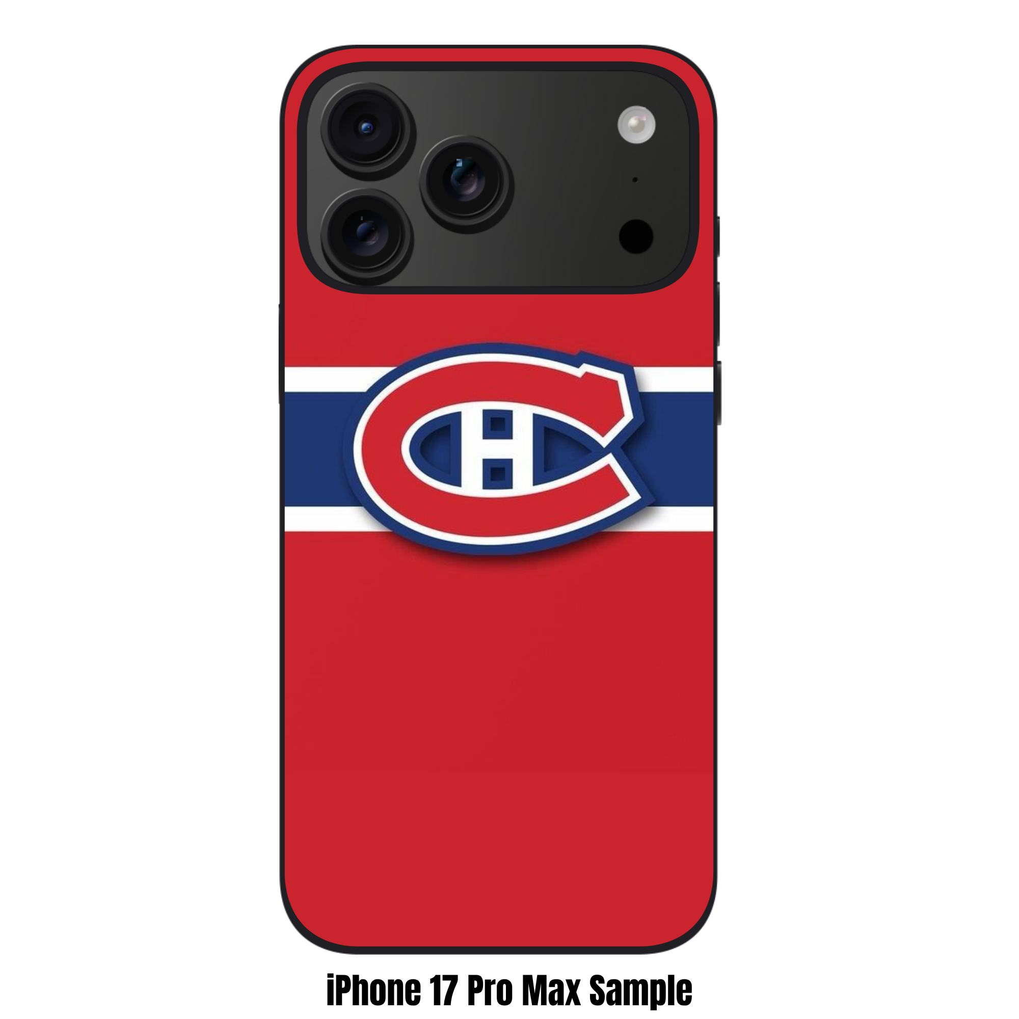 NHL Montreal Canadiens Phone Case For iPhone Samsung Galaxy Pixel - Montreal Canadiens Logo On Red Background With Blue And White Stripes