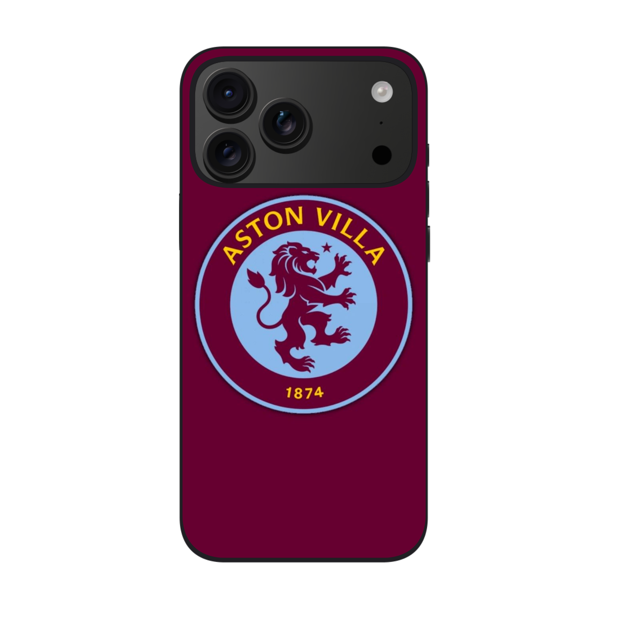 Aston Villa FC Phone Case For iPhone Samsung Galaxy Pixel - Aston Villa FC Retro Roundel Crest On Claret Background