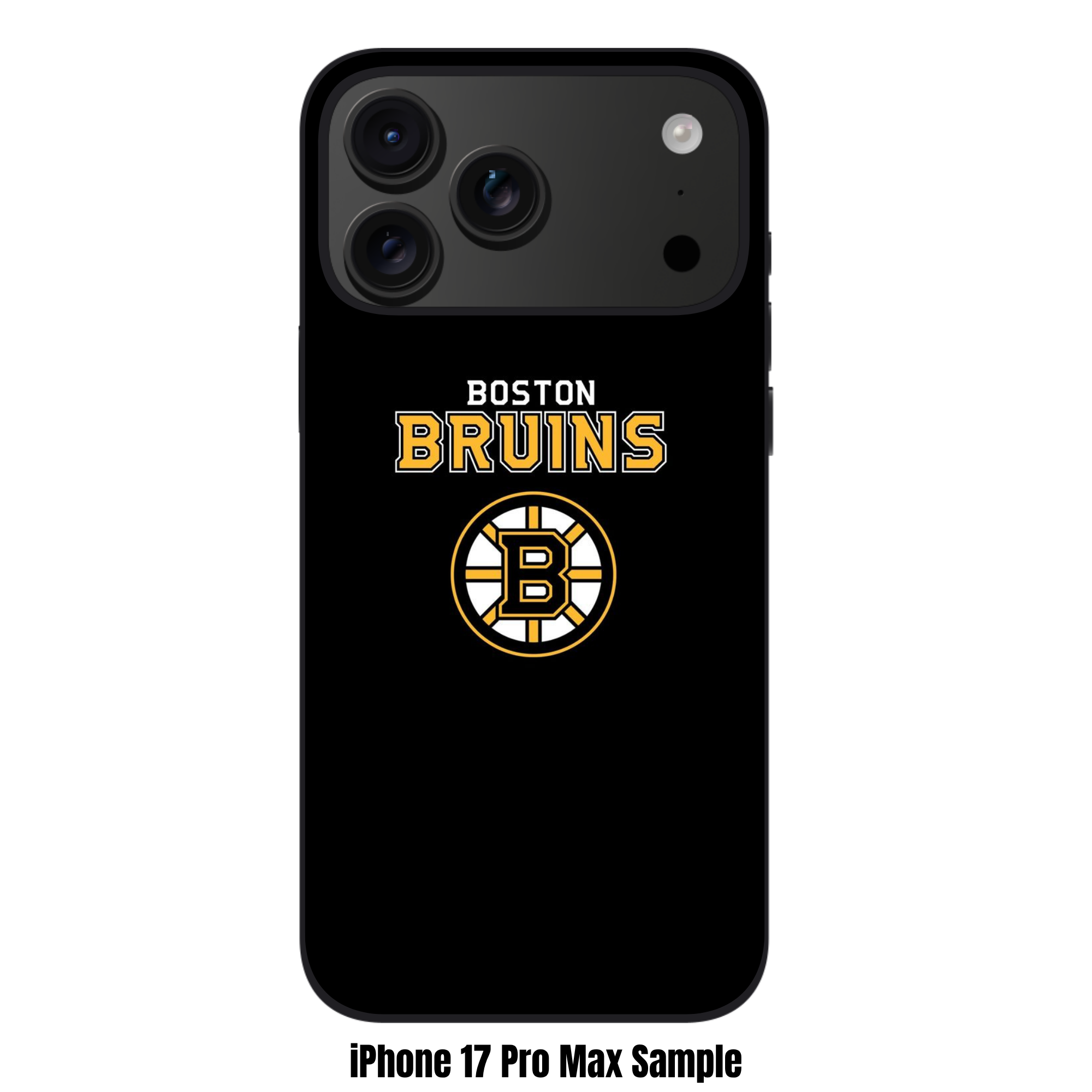 NHL Boston Bruins Phone Case For iPhone Samsung Galaxy Pixel - Boston Bruins Logo And Wordmark On Black Background