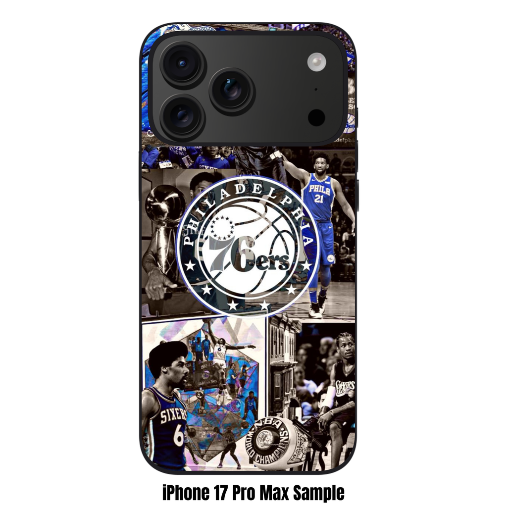 NBA Philadelphia 76ers Phone Case For iPhone Samsung Galaxy Pixel - Philadelphia 76ers Legends and Stars Collage Art