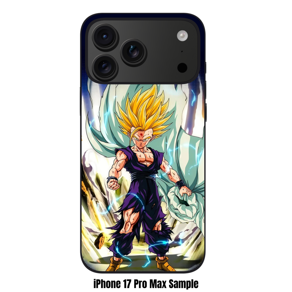 Dragon Ball Gohan Phone Case For iPhone Samsung Galaxy Pixel - Super Saiyan 2 Son Gohan With Blue Lightning And White Energy Waves Poster