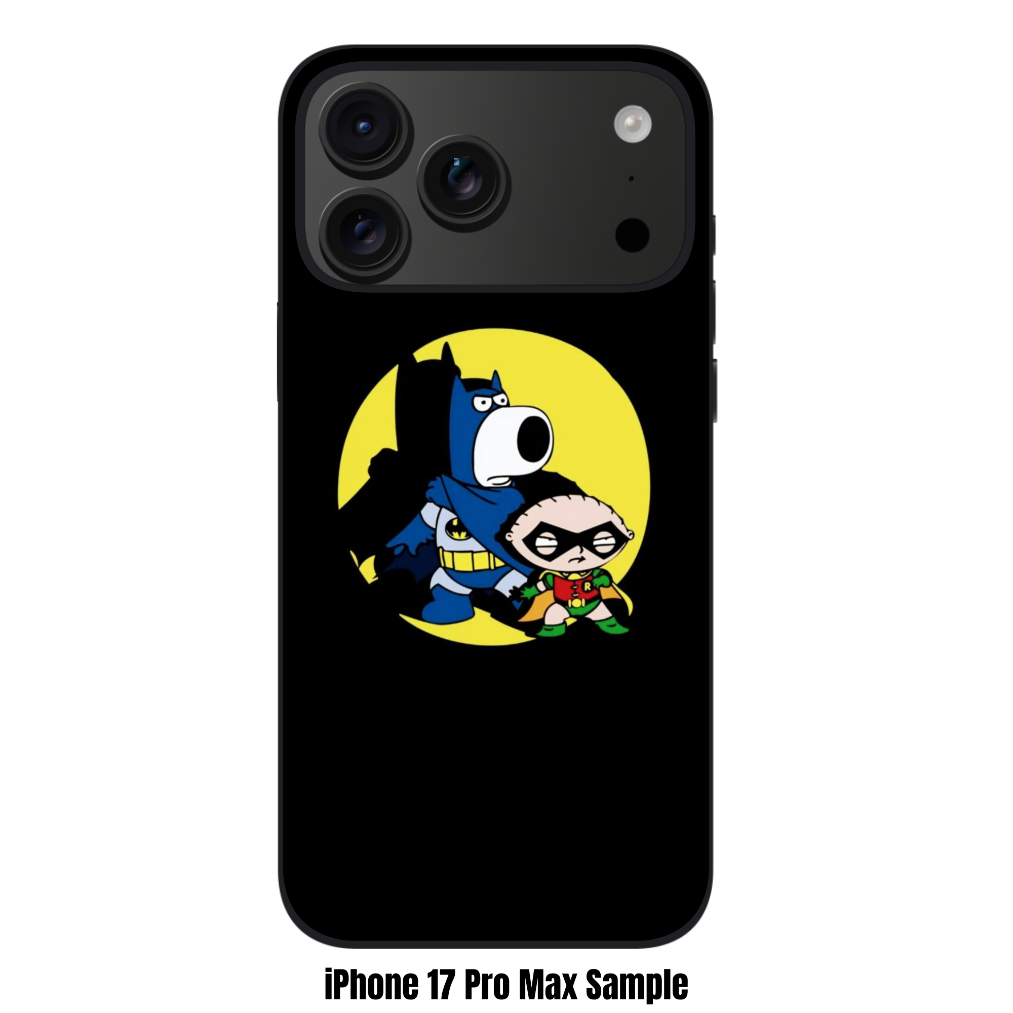 Family Guy Phone Case For iPhone Samsung Galaxy Pixel - Brian And Stewie Griffin As Batman And Robin On Black Background