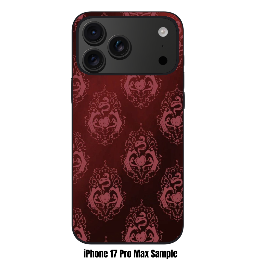 Hazbin Hotel Lucifer Phone Case For iPhone Samsung Galaxy Pixel - Lucifer Morningstar Royal Crest Pattern On Red Background