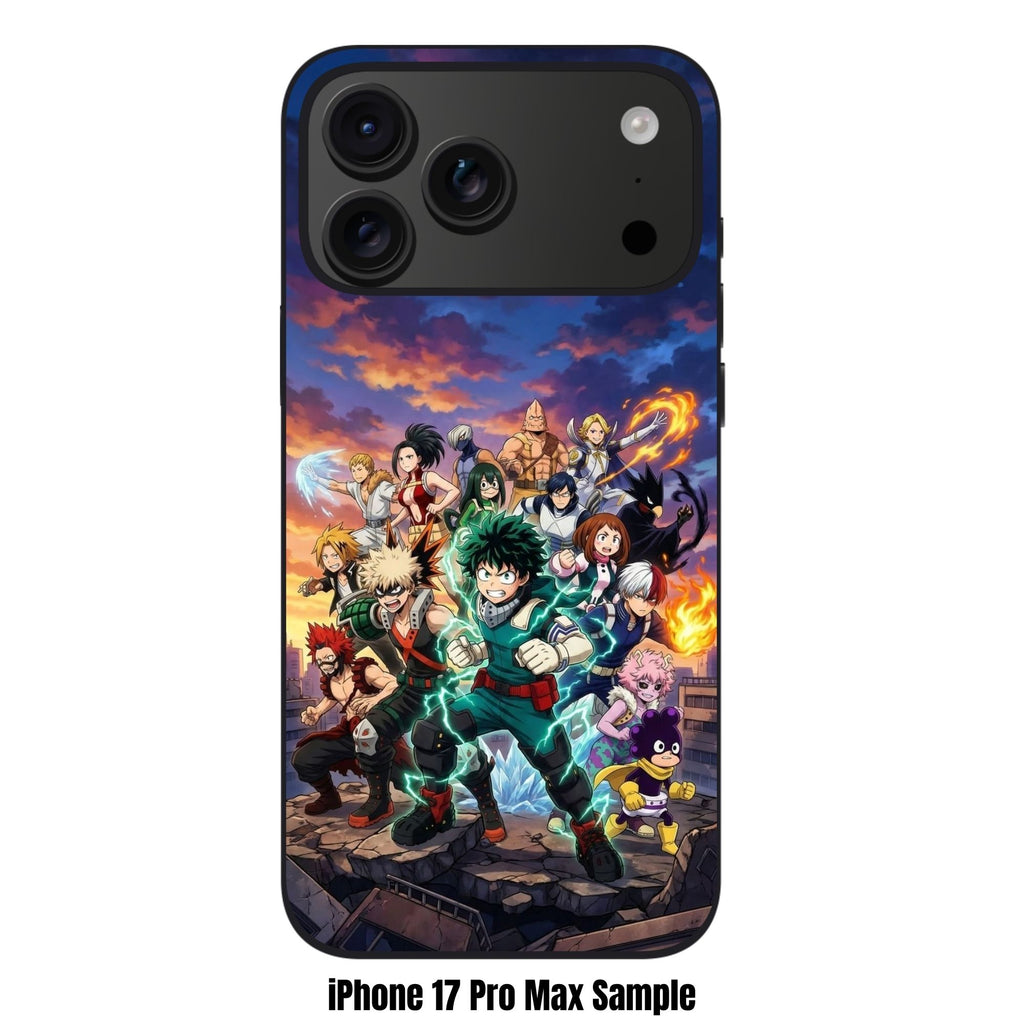 My Hero Academia Phone Case For iPhone Samsung Galaxy Pixel - My Hero Academia Class 1A Standing On Rubble Under A Twilight Sky Background