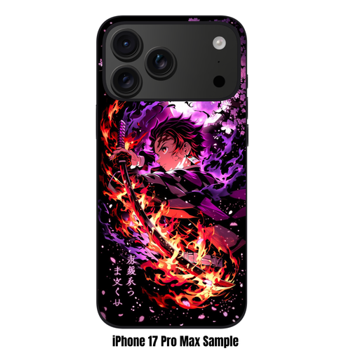 Demon Slayer Tanjiro Phone Case For iPhone Samsung Galaxy Pixel - Tanjiro Kamado Hinokami Kagura Under The Midnight Sakura Art