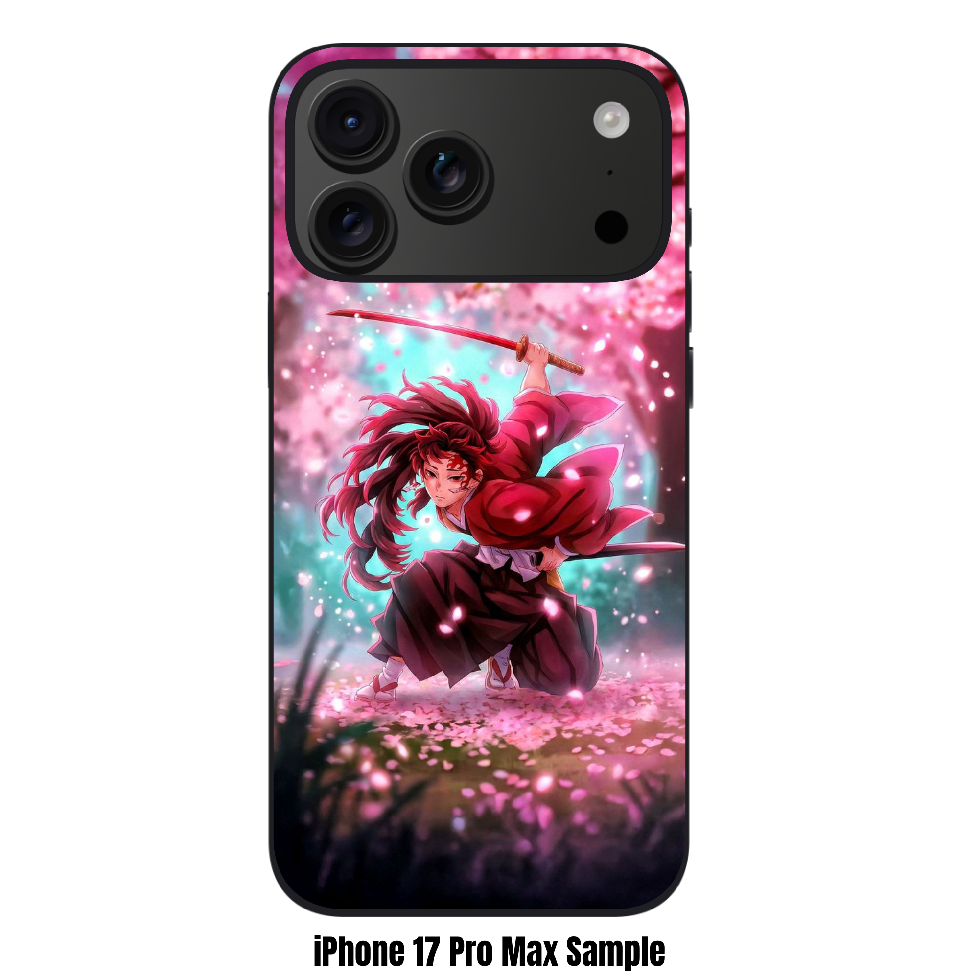 Demon Slayer Yoriichi Phone Case For iPhone Samsung Galaxy Pixel - Sun Breathing Yoriichi Sakura Art Poster