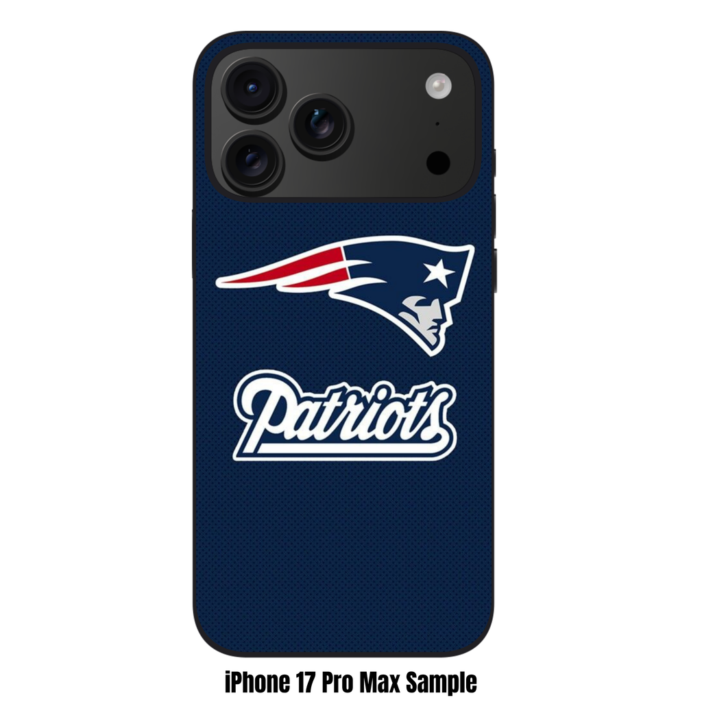 NFL New England Patriots Phone Case For iPhone Samsung Galaxy Pixel - New England Patriots Logo And Wordmark On Navy Blue Mesh Background