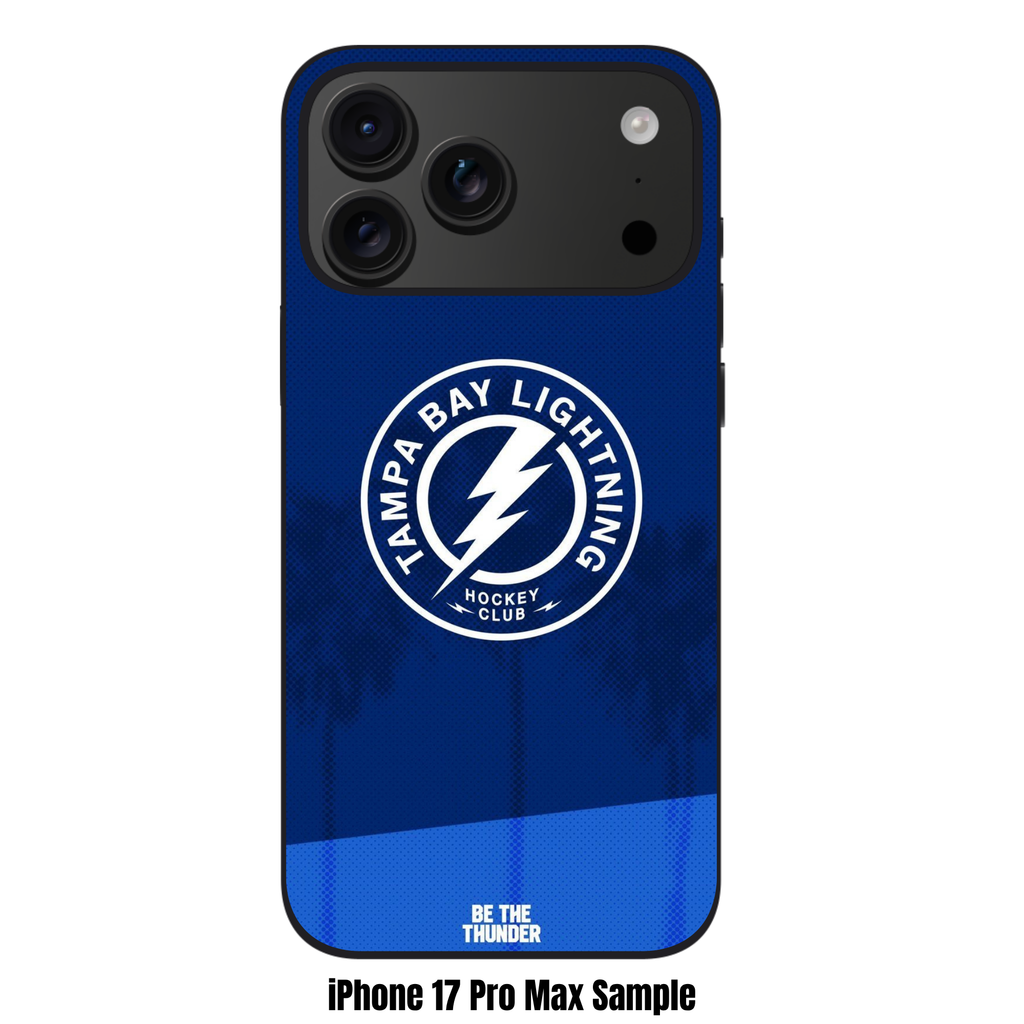 NHL Tampa Bay Lightning Phone Case For iPhone Samsung Galaxy Pixel - Tampa Bay Lightning Roundel Logo And Be The Thunder Slogan On Blue Background