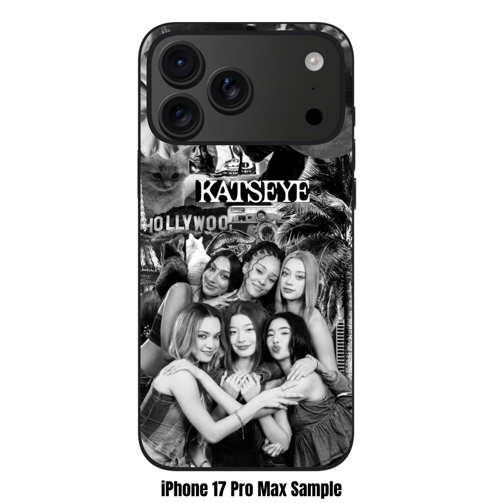 Katseye Phone Case For iPhone Samsung Galaxy Pixel - Katseye Black And White Collage Poster