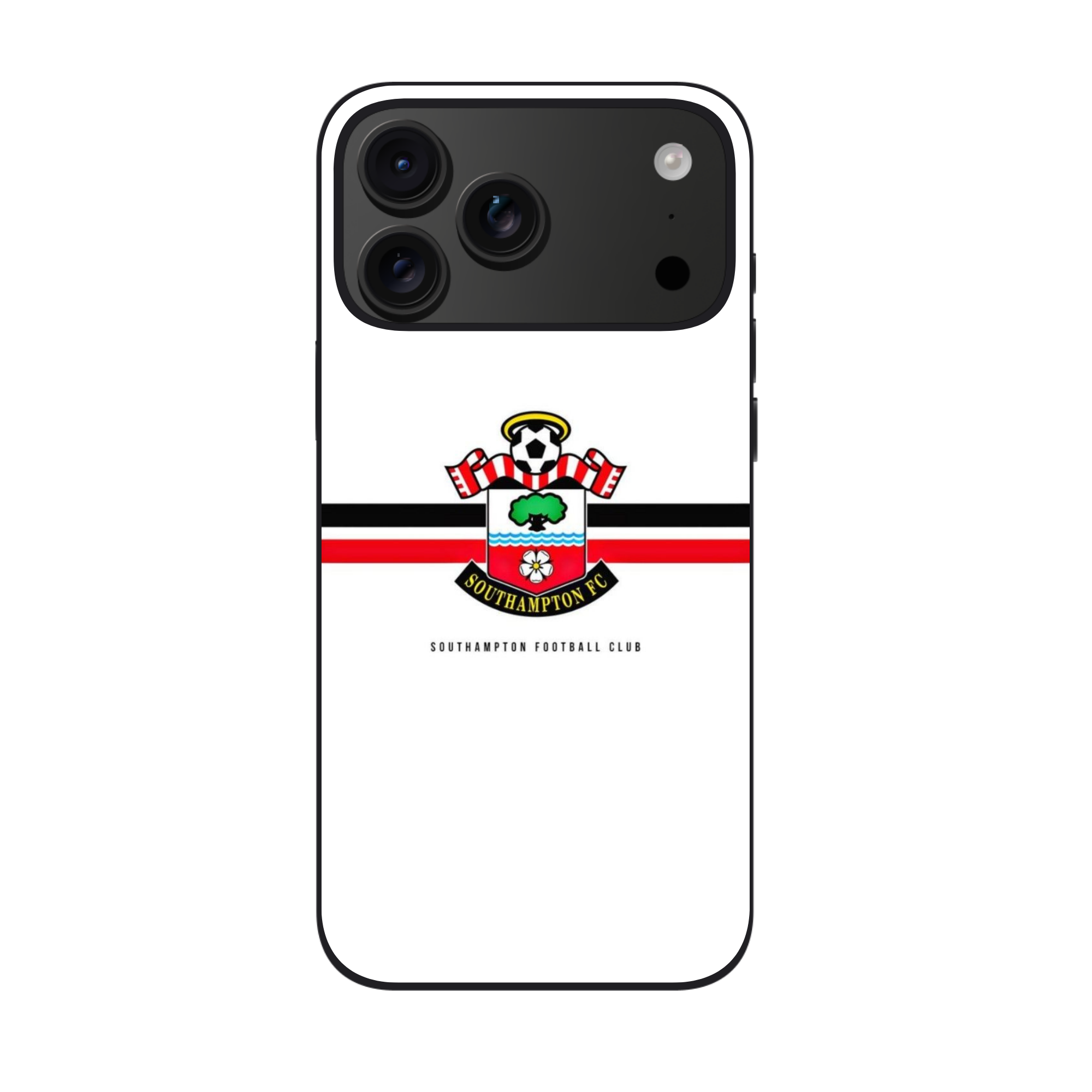Southampton FC Phone Case For iPhone Samsung Galaxy Pixel - Southampton FC Crest On White Background With Red And Black Horizontal Stripes