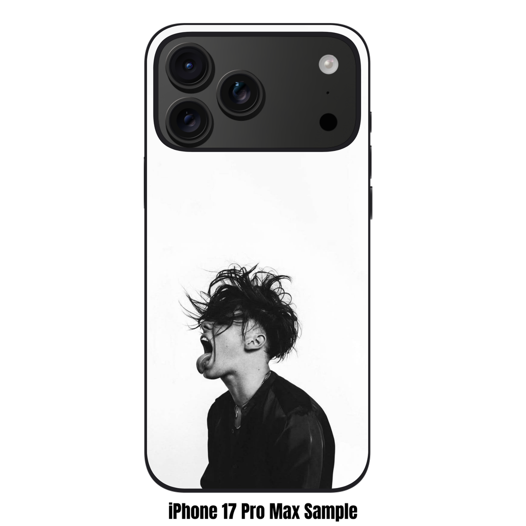 Yungblud Phone Case For iPhone Samsung Galaxy Pixel - Yungblud Shouting Monochromatic Profile Shot On White Background