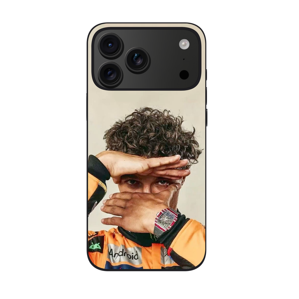 F1 Formula 1 Lando Norris Phone Case For iPhone Samsung Galaxy Pixel - Lando Norris The Focus Of A Champion Hands Framing Eyes Poster